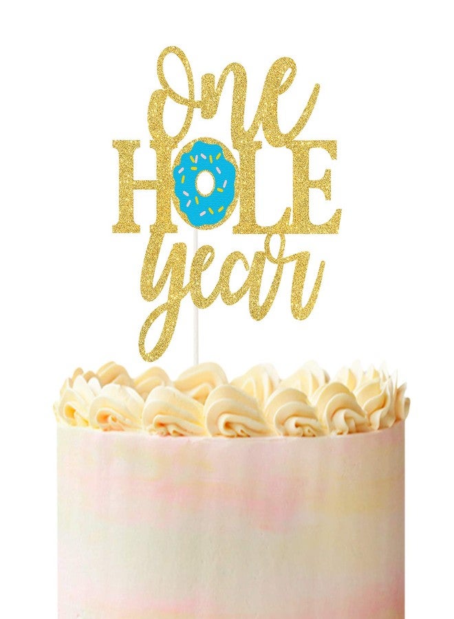 PANHUI One Hole Year Donut Cake Topper,Donut First Birthday/Dount Grow Up Cake Decor,Happy 1st Birthday Party Decorations,Donut Smash Photo Prop - Image 1